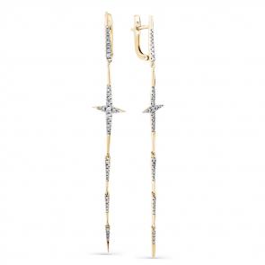 Серьги из лимонного золота Мастер Бриллиант с бриллиантом 06M2-308098-00-00 фото