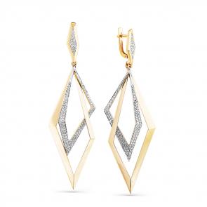 Серьги из лимонного золота Мастер Бриллиант с бриллиантом 06M2-308117-00-00 фото