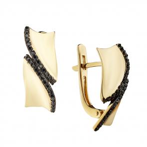 Серьги из лимонного золота Мастер Бриллиант с бриллиантом 06M2-308182-00-48 фото