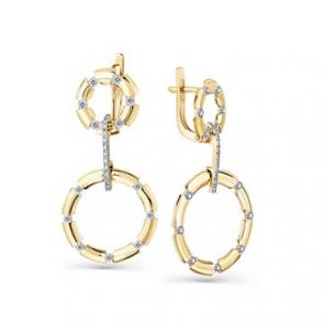 Серьги из лимонного золота Мастер Бриллиант с бриллиантом 06M2-308194-00-00 фото