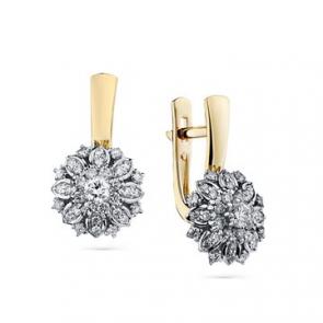 Серьги из лимонного золота Мастер Бриллиант с бриллиантом 06M2-308214-00-00 фото