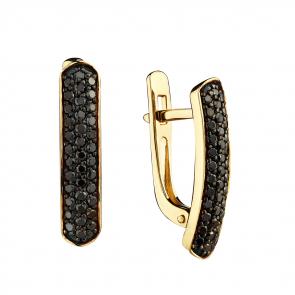 Серьги из лимонного золота Мастер Бриллиант с бриллиантом 06M2-308222-00-48 фото