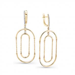 Серьги из лимонного золота Мастер Бриллиант с бриллиантом 06M2-308240-00-00 фото