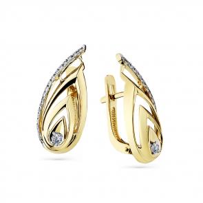 Серьги из лимонного золота Мастер Бриллиант с бриллиантом 06M2-308280-00-00 фото