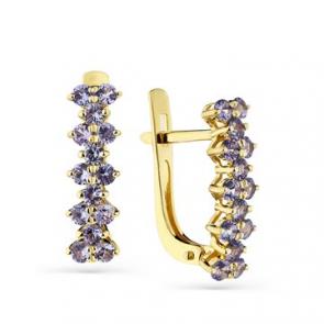 Серьги из лимонного золота Мастер Бриллиант с танзанитом 06M2-308316-00-31 фото