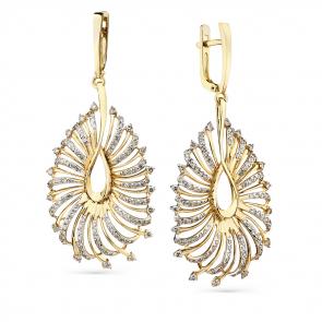 Серьги из лимонного золота Мастер Бриллиант с бриллиантом 06M2-308322-00-00 фото