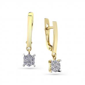 Серьги из лимонного золота Мастер Бриллиант с бриллиантом 06M2-308326-00-00 фото