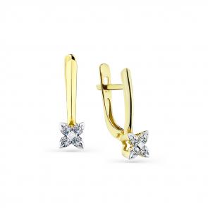 Серьги из лимонного золота Мастер Бриллиант с бриллиантом 06M2-308327-00-00 фото