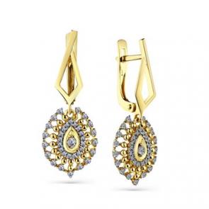 Серьги из лимонного золота Мастер Бриллиант с бриллиантом 06M2-308379-00-00 фото