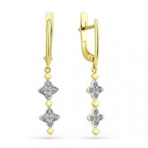 Серьги из лимонного золота Мастер Бриллиант с бриллиантом 06M2-308428-00-00 фото