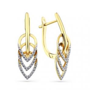 Серьги из лимонного золота Мастер Бриллиант с бриллиантом 06M2-308441-00-00 фото