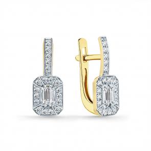 Серьги из лимонного золота Мастер Бриллиант с бриллиантом 06M2-308459-00-00 фото