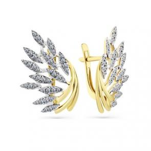 Серьги из лимонного золота Мастер Бриллиант с бриллиантом 06M2-308466-00-00 фото