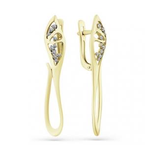 Серьги из лимонного золота Мастер Бриллиант с бриллиантом 06M2-308468-00-00 фото