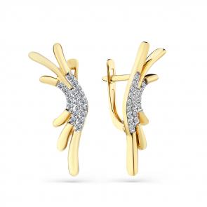 Серьги из лимонного золота Мастер Бриллиант с бриллиантом 06M2-308469-00-00 фото