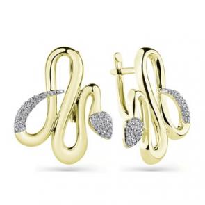 Серьги из лимонного золота Мастер Бриллиант с бриллиантом 06M2-308471-00-00 фото