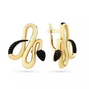 Серьги из лимонного золота Мастер Бриллиант с бриллиантом 06M2-308471-00-48 фото