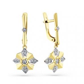 Серьги из лимонного золота Мастер Бриллиант с бриллиантом 06M2-308473-00-00 фото