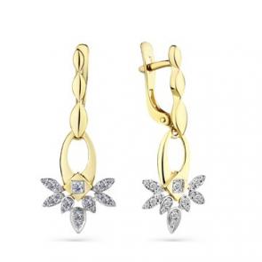 Серьги из лимонного золота Мастер Бриллиант с бриллиантом 06M2-308477-00-00 фото