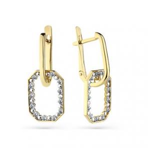 Серьги из лимонного золота Мастер Бриллиант с бриллиантом 06M2-308479-00-00 фото