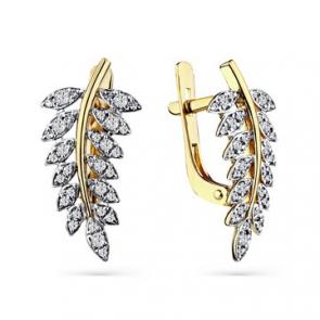 Серьги из лимонного золота Мастер Бриллиант с бриллиантом 06M2-308490-00-00 фото