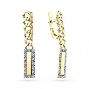 Серьги из лимонного золота Мастер Бриллиант с бриллиантом 06M2-308502-00-00 фото