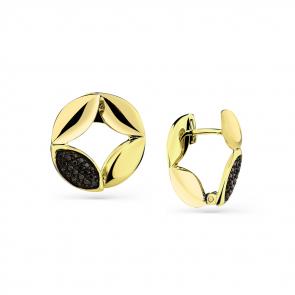Серьги из лимонного золота Мастер Бриллиант с чёрным бриллиантом 06M2-308504-00-48 фото
