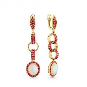 Серьги из лимонного золота Мастер Бриллиант с опалом и шпинелью 06M2-308511-00-56 фото