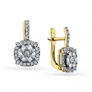 Серьги из лимонного золота Мастер Бриллиант с бриллиантом 06M2-308531-00-00 фото