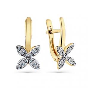 Серьги из лимонного золота Мастер Бриллиант с бриллиантом 06M2-308537-00-00 фото