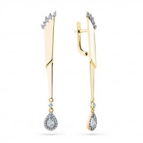 Серьги из лимонного золота Мастер Бриллиант с бриллиантом 06M2-308554-00-00 фото