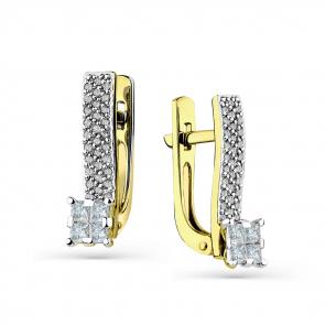 Серьги из лимонного золота Мастер Бриллиант с бриллиантом 06M2-308566-00-00 фото