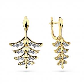 Серьги из лимонного золота Мастер Бриллиант с бриллиантом 06M2-308567-00-00 фото