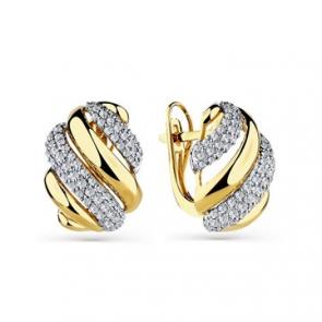 Серьги из лимонного золота Мастер Бриллиант с бриллиантом 06M2-308570-00-00 фото