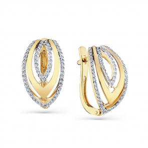 Серьги из лимонного золота Мастер Бриллиант с бриллиантом 06M2-308582-00-00 фото