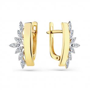 Серьги из лимонного золота Мастер Бриллиант с бриллиантом 06M2-308608-00-00 фото