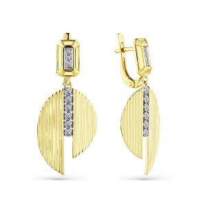 Серьги из лимонного золота Мастер Бриллиант с бриллиантом 06M2-308658-00-00 фото