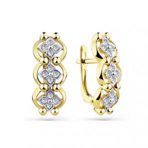 Серьги из лимонного золота Мастер Бриллиант с бриллиантом 06M2-308683-00-00 фото