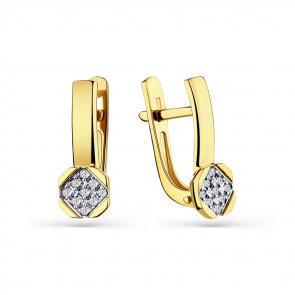 Серьги из лимонного золота Мастер Бриллиант с бриллиантом 06M2-308733-00-00 фото