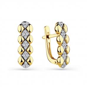 Серьги из лимонного золота Мастер Бриллиант с бриллиантом 06M2-308740-00-00 фото