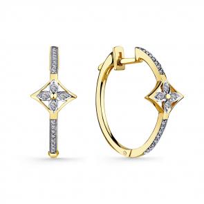 Серьги из лимонного золота Мастер Бриллиант с бриллиантом 06M2-308760-00-00 фото