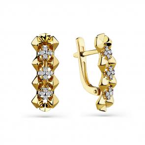 Серьги из лимонного золота Мастер Бриллиант с бриллиантом 06M2-308766-00-00 фото