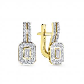 Серьги из лимонного золота Мастер Бриллиант с бриллиантом 06M2-308793-00-00 фото