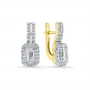 Серьги из лимонного золота Мастер Бриллиант с бриллиантом 06M2-308793-02-00 фото