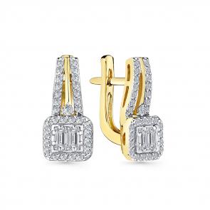 Серьги из лимонного золота Мастер Бриллиант с бриллиантом 06M2-308906-00-00 фото