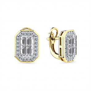 Серьги из лимонного золота Мастер Бриллиант с бриллиантом 06M2-308933-00-00 фото