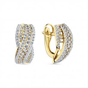 Серьги из лимонного золота Мастер Бриллиант с бриллиантом 06M2-308945-00-00 фото