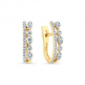 Серьги из лимонного золота Мастер Бриллиант с бриллиантом 06M2-309020-00-00 фото