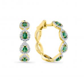 Серьги из лимонного золота Мастер Бриллиант с бриллиантом и изумрудом 06M2-309134-00-01 фото