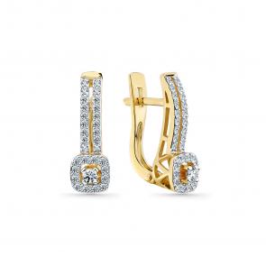 Серьги из лимонного золота Мастер Бриллиант с бриллиантом 06M2-309138-00-00 фото